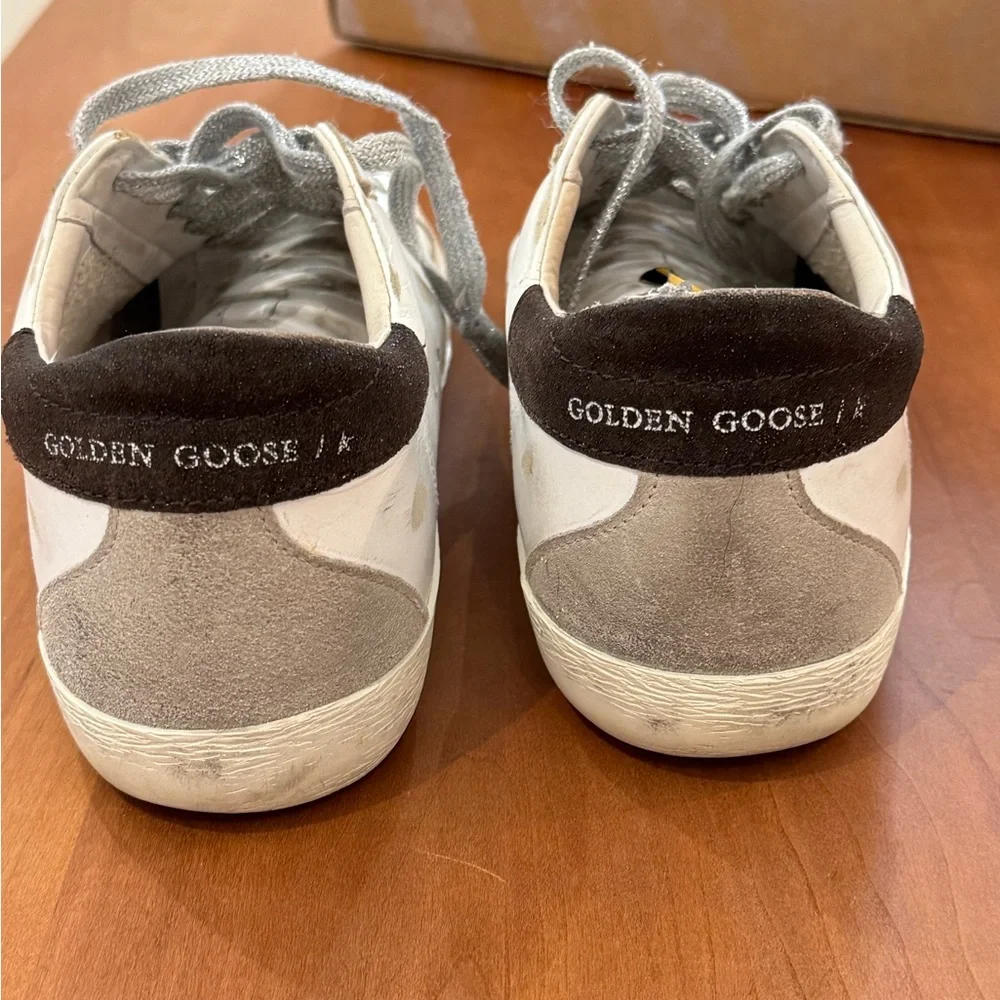 Golden Goose Women's Superstar White Leather /Suede Heels/ Zebra Stars/ Sz.38 - Picture 9 of 13